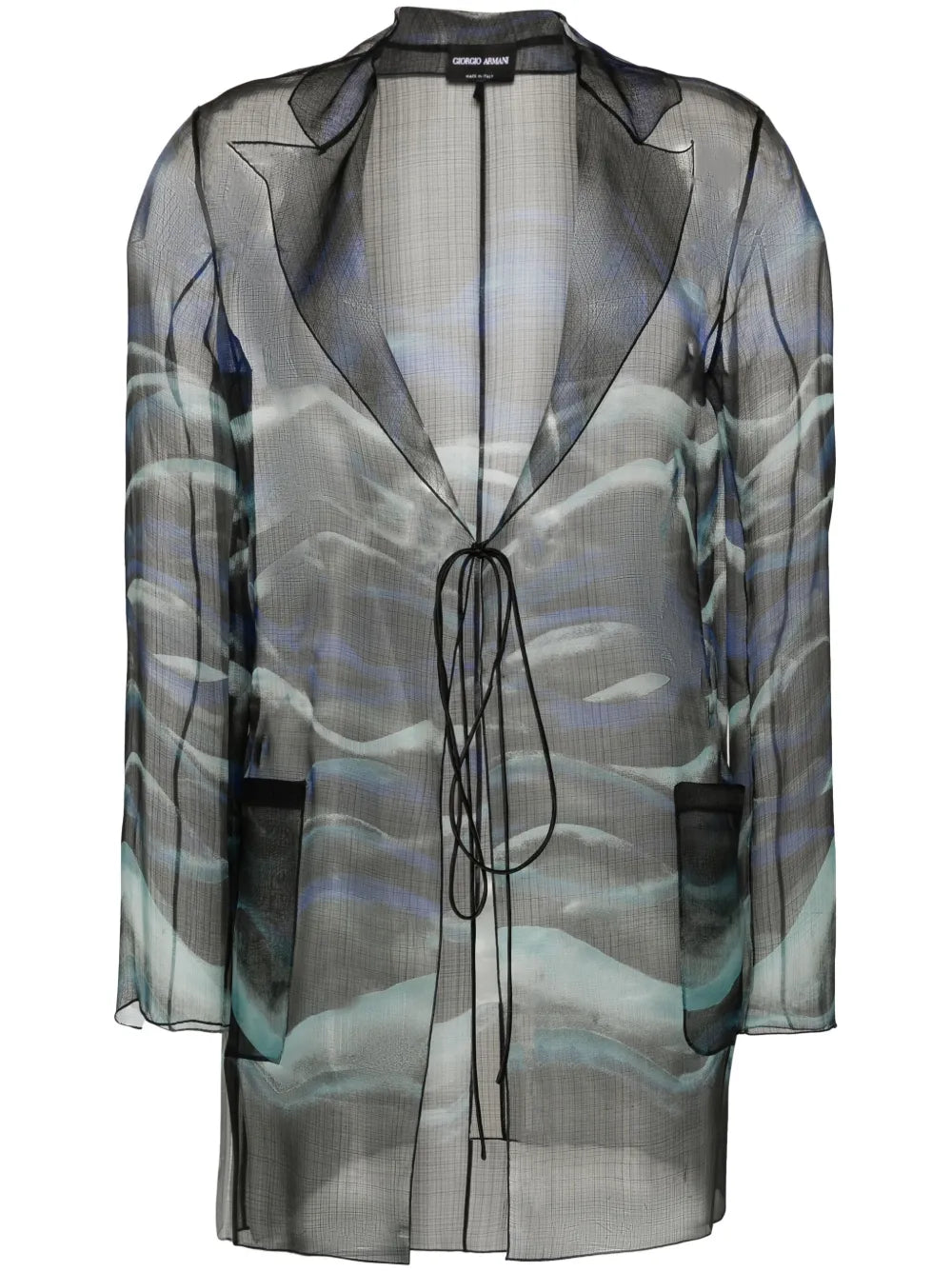 Abstract-Print Silk Blouse