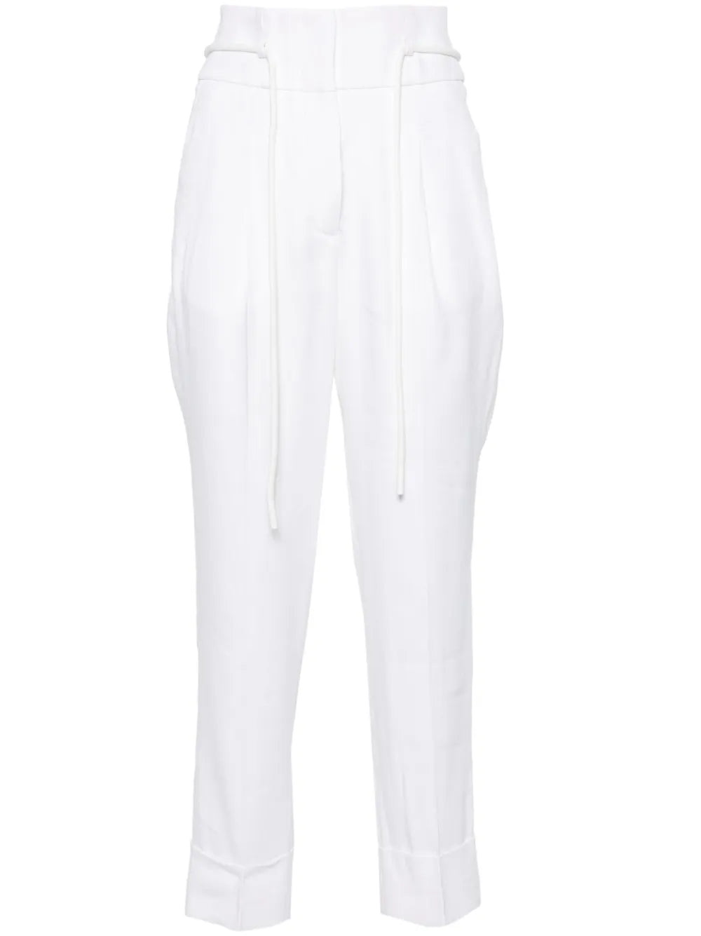 Pleat-Detail Cropped Trousers