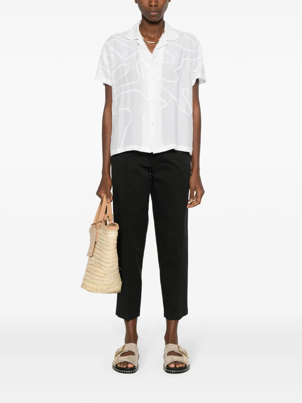 Cotton Tapered-Leg Trousers