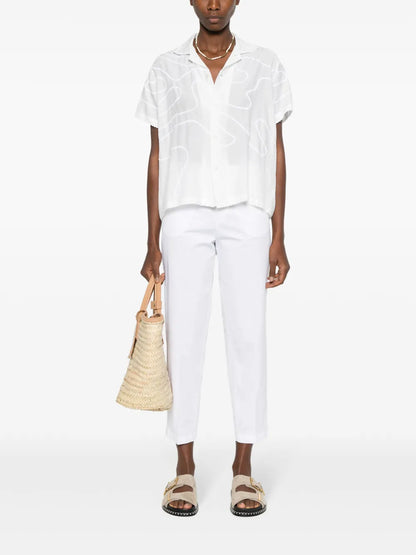 Cotton Tapered-Leg Trousers