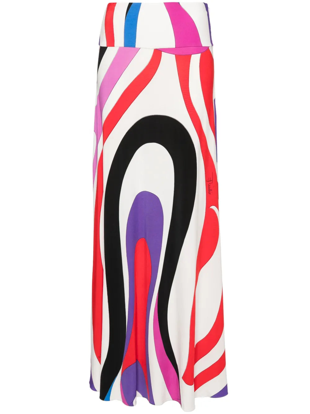 Marmo-Print Long Skirt