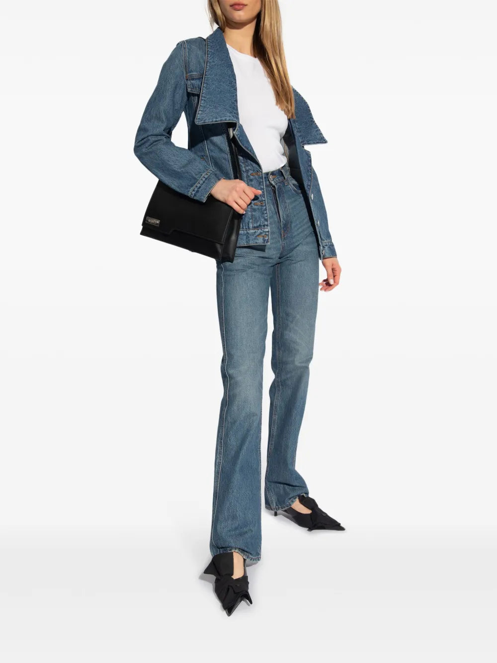 Wide-Collar Denim Jacket