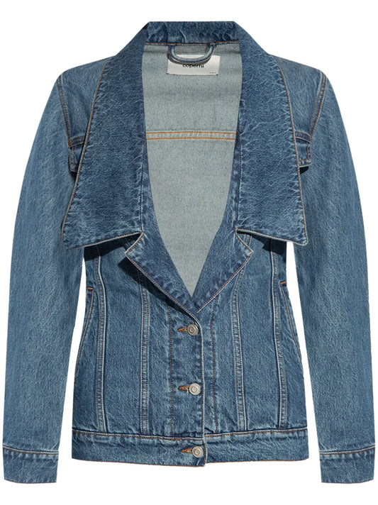 Wide-Collar Denim Jacket