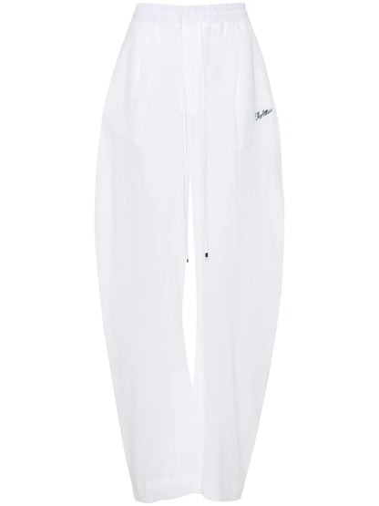 Logo-Embroidered Cotton Trousers