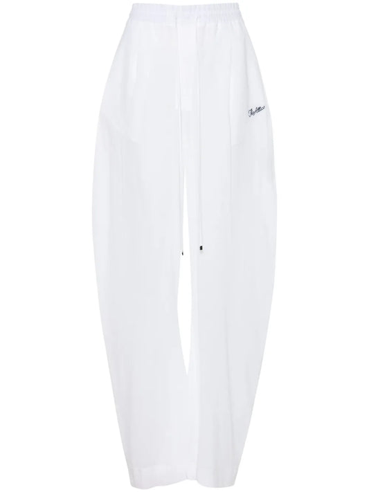 Logo-Embroidered Cotton Trousers