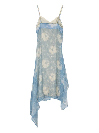 Floral-Print Silk Slip Dress