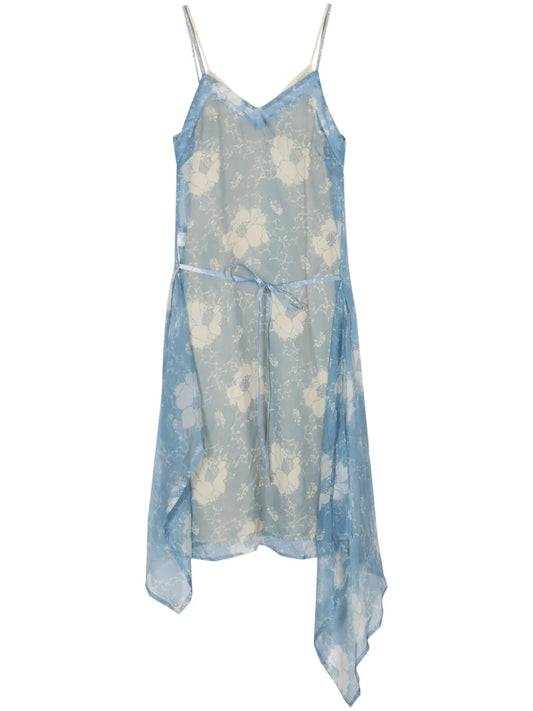 Floral-Print Silk Slip Dress