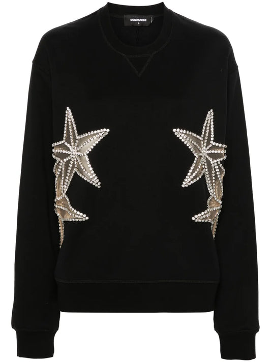 Crystal-Embellished Cotton Sweatshirt