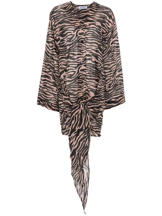 Zebra-Print Shirt Dress