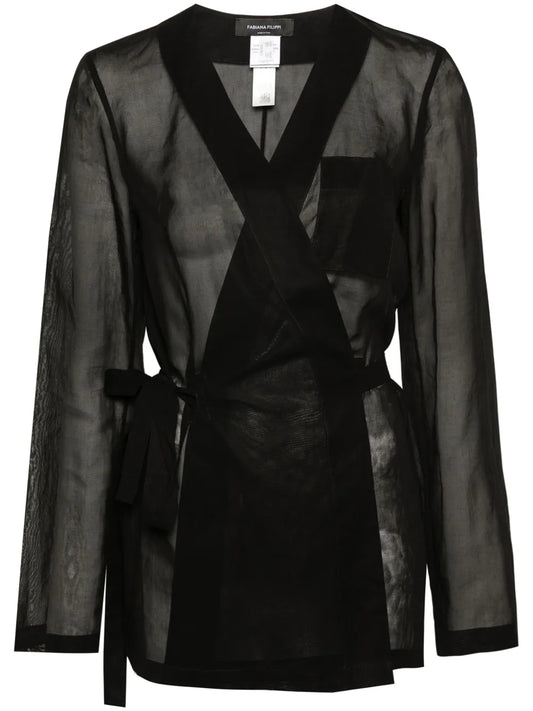 Moire Wrap Shirt