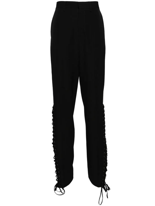 Lace-Up Wool Trousers