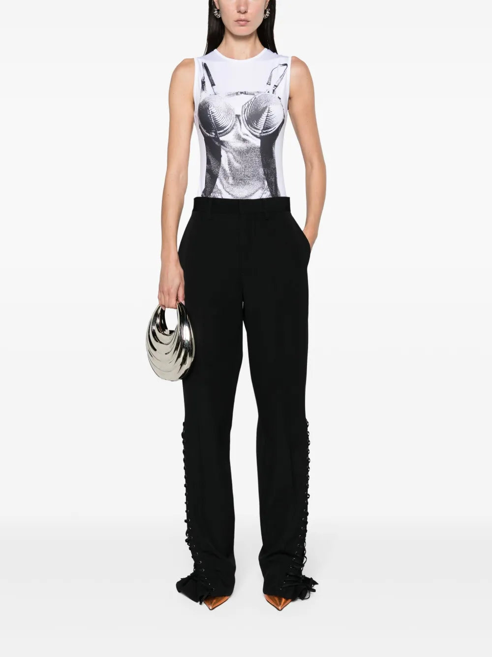 Lace-Up Wool Trousers