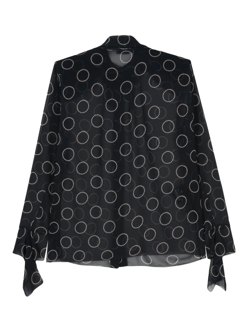 Graphic-Print Semi-Sheer Shirt