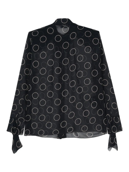 Graphic-Print Semi-Sheer Shirt