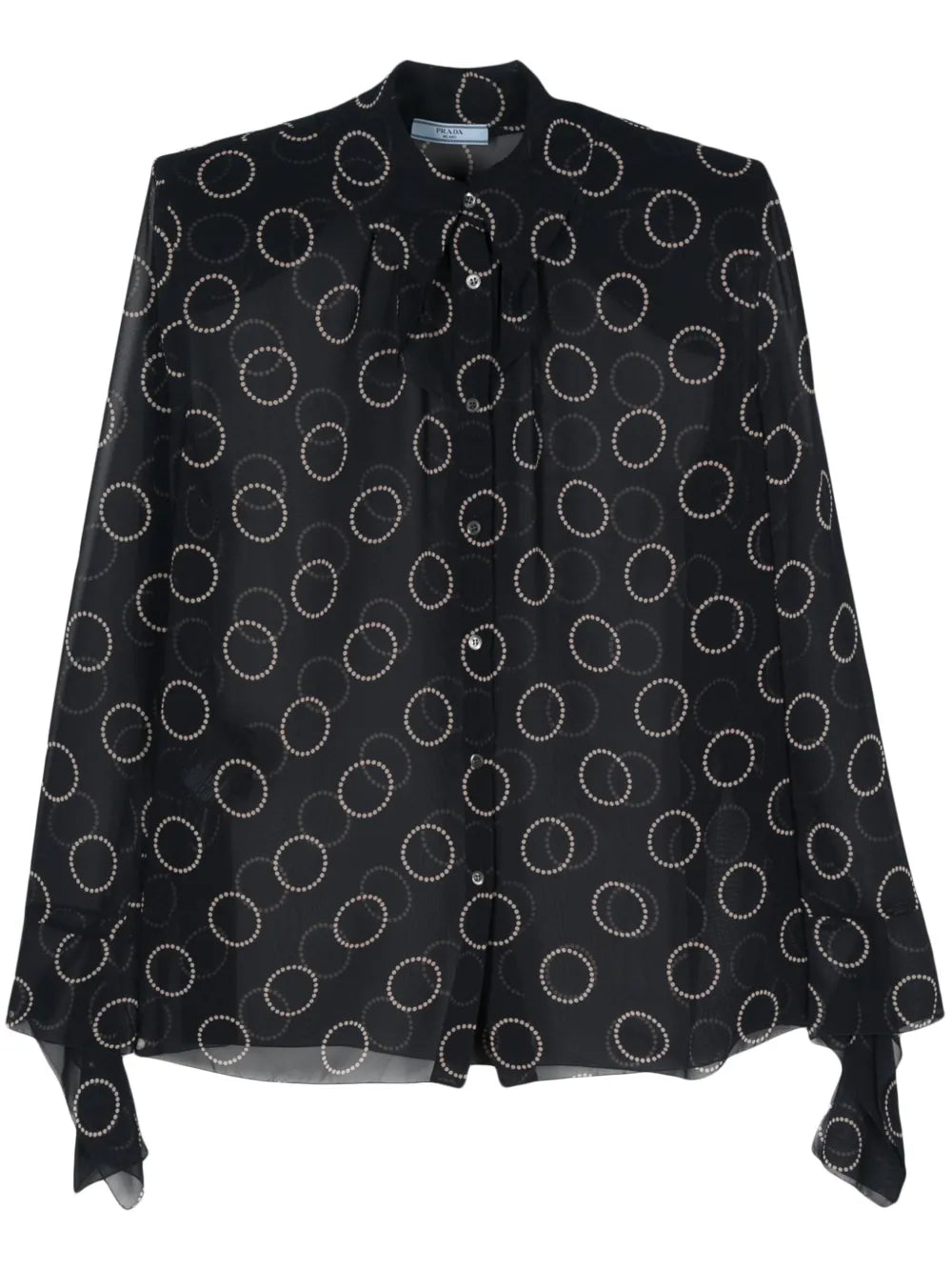 Graphic-Print Semi-Sheer Shirt