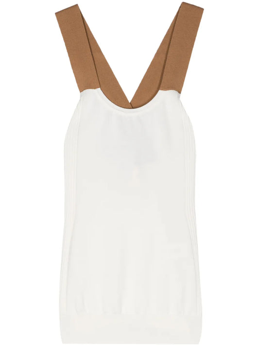 Crossover-Straps Fine-Knit Top