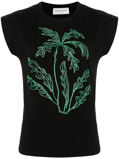 Palm Tree-Appliqué T-Shirt