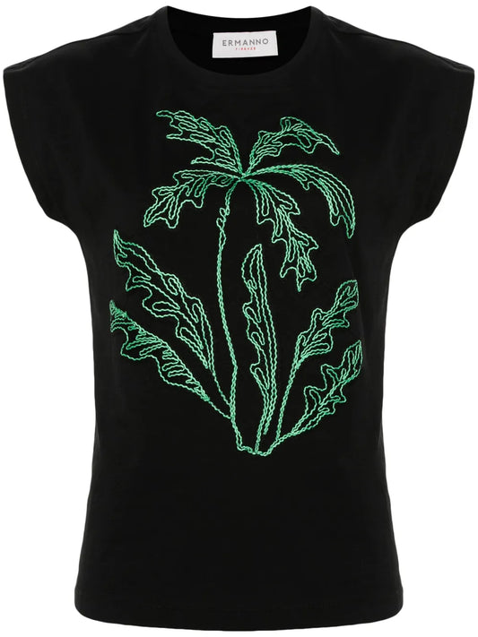 Palm Tree-Appliqué T-Shirt