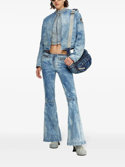 Zip-Detail Cotton Jeans