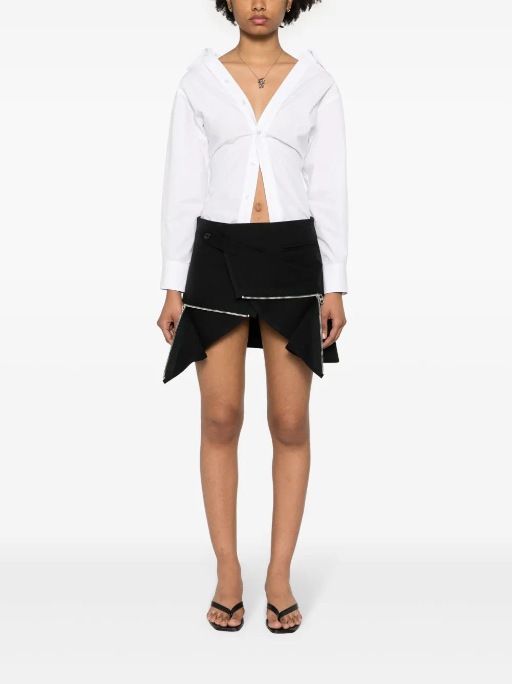 Wrap-Design Cotton Skirt