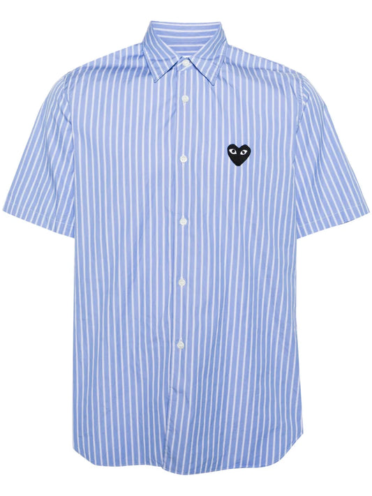 Heart-Patch Striped Shirt