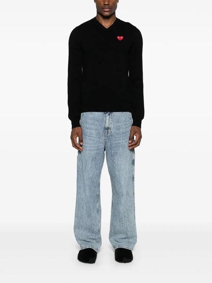 Heart-Patch Wool Jumper