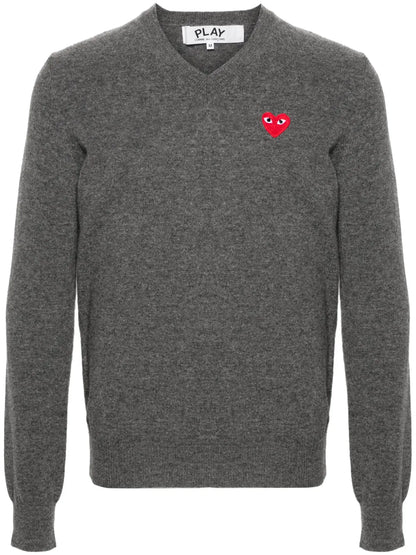Heart-Patch Wool Jumper