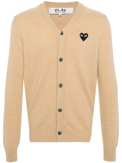 Heart-Patch Wool Cardigan