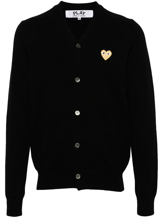 Heart-Patch Wool Cardigan
