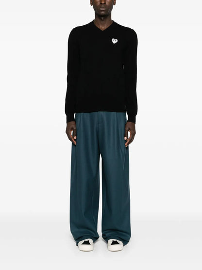 Heart-Patch Wool Jumper
