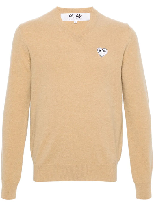 Heart-Patch Wool Jumper