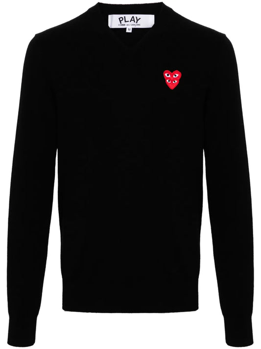 Heart-Patch Wool Jumper
