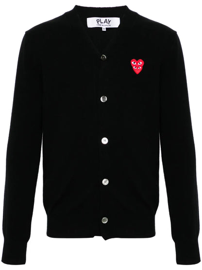Heart-Patch Wool Cardigan