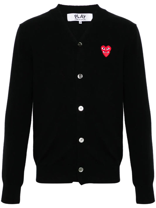 Heart-Patch Wool Cardigan