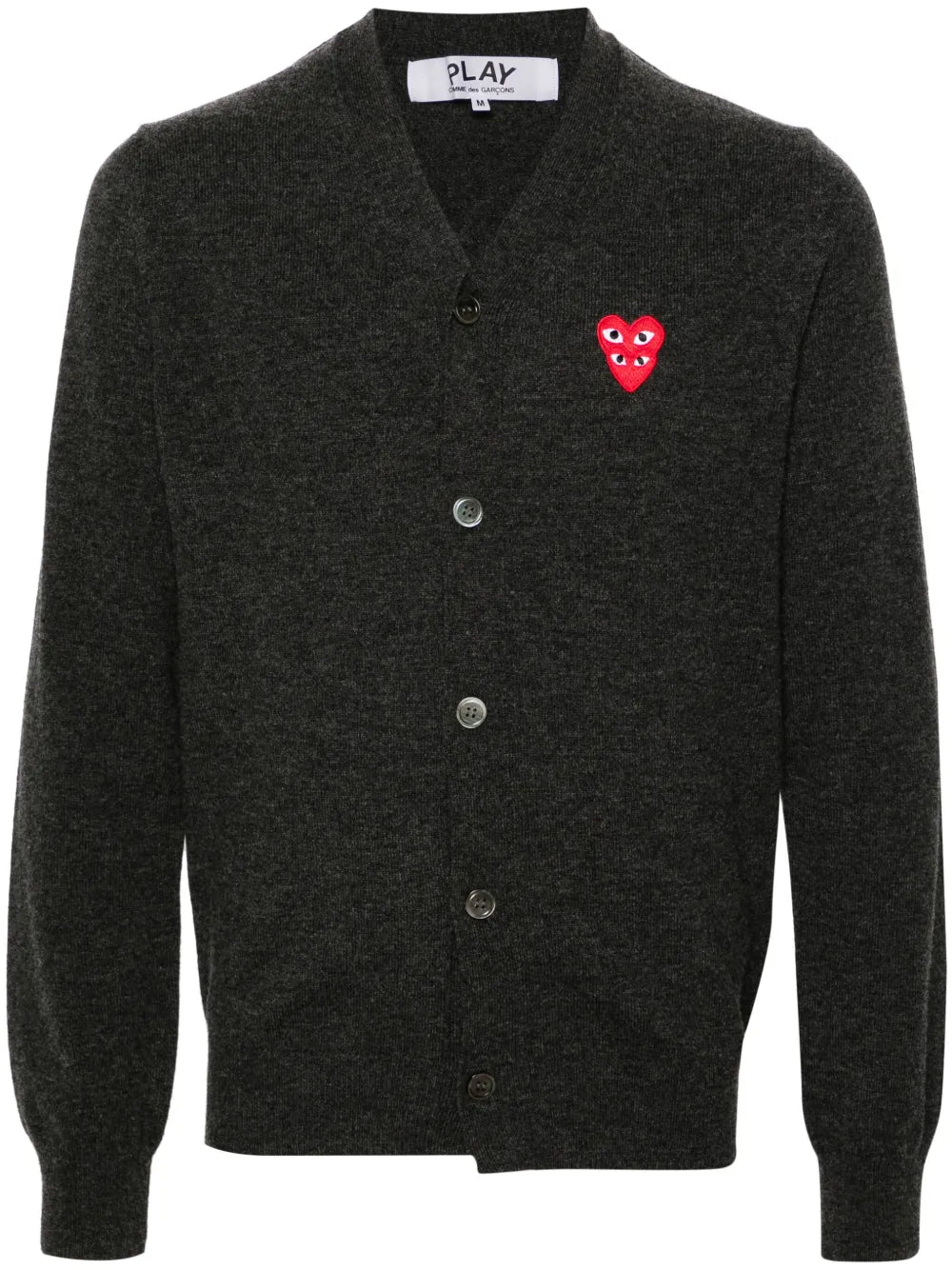 Heart-Patch Wool Cardigan