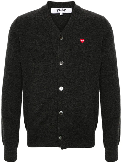 Heart-Patch Wool Cardigan