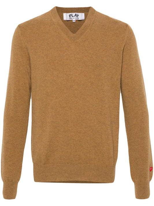 Heart-Patch Wool Jumper