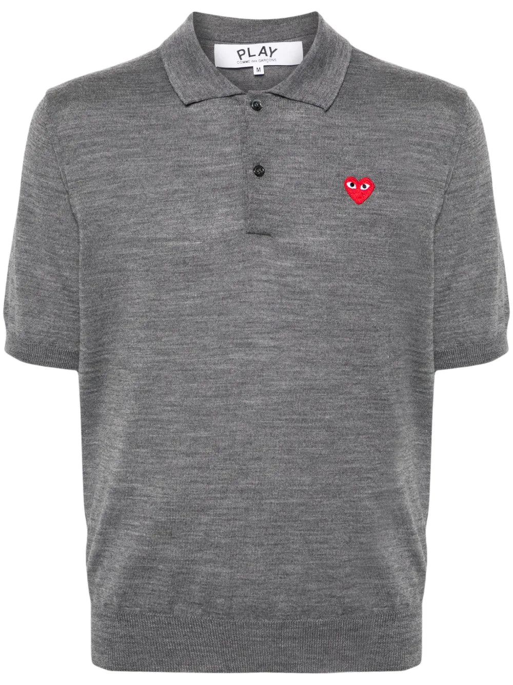 Heart-Patch Wool Polo Shirt