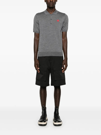 Heart-Patch Wool Polo Shirt