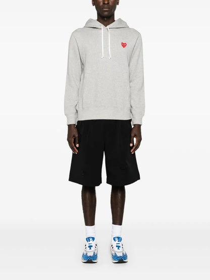 Heart-Motif Cotton Hoodie