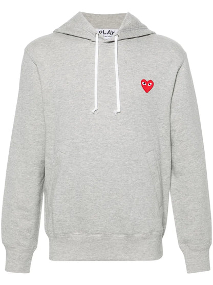 Heart-Motif Cotton Hoodie