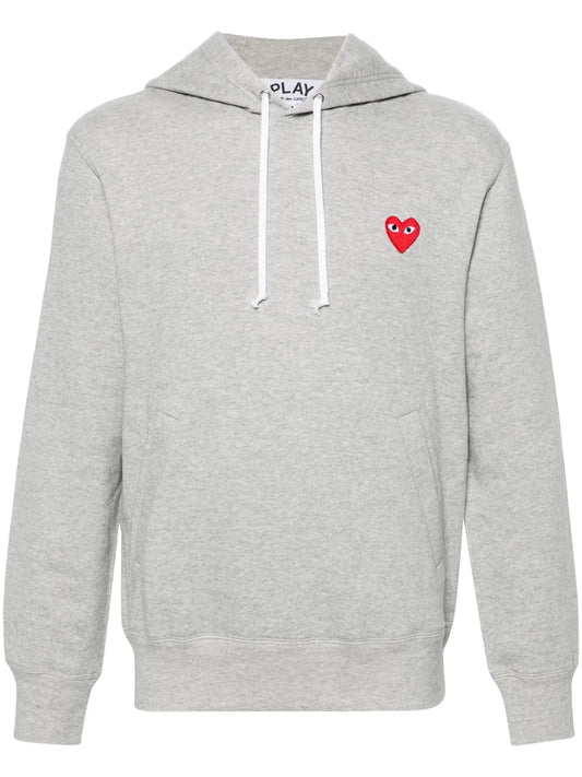 Heart-Motif Cotton Hoodie