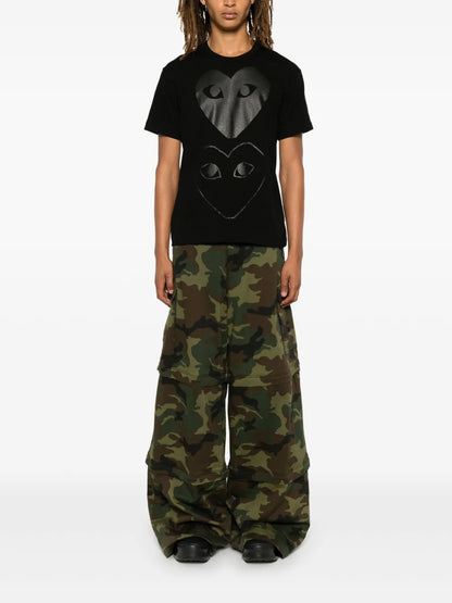 Double Heart-Print T-Shirt
