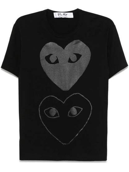 Double Heart-Print T-Shirt