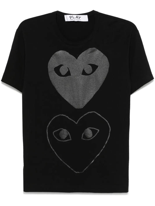 Double Heart-Print T-Shirt