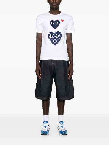 Heart-Motif Cotton T-Shirt