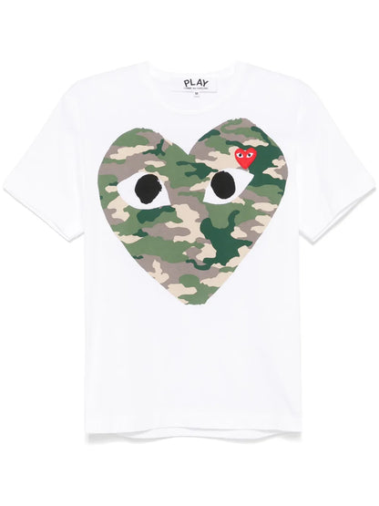 Camouflage Heart-Print T-Shirt