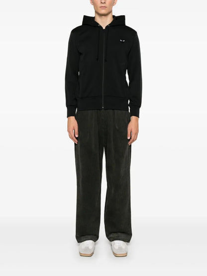 Heart-Patch Zip-Up Hoodie