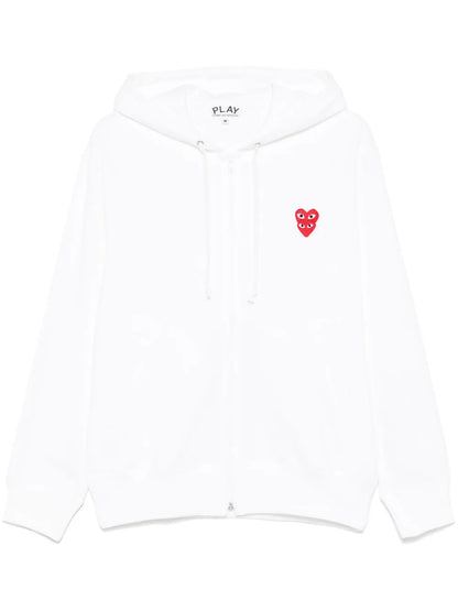 Double Heart-Patch Hoodie