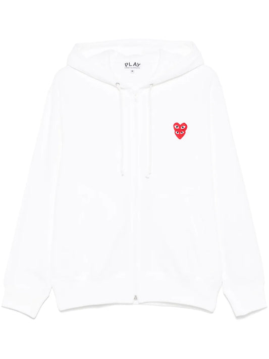 Double Heart-Patch Hoodie